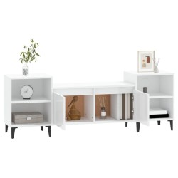 Meuble TV Blanc brillant 160x35x55 cm Bois d'ingénierie 