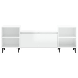 Meuble TV Blanc brillant 160x35x55 cm Bois d'ingénierie 