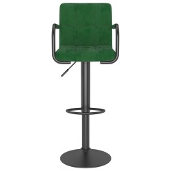 Tabourets de bar lot de 2 vert foncé velours 