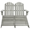 Chaise de jardin Adirondack 2 places et repose-pied sapin gris 
