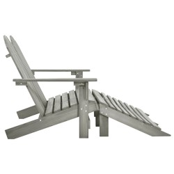 Chaise de jardin Adirondack 2 places et repose-pied sapin gris 