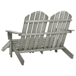 Chaise de jardin Adirondack 2 places et repose-pied sapin gris 