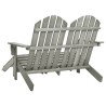 Chaise de jardin Adirondack 2 places et repose-pied sapin gris 
