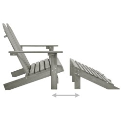 Chaise de jardin Adirondack 2 places et repose-pied sapin gris 