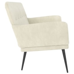 Banc Crème 108x79x79 cm Velours 
