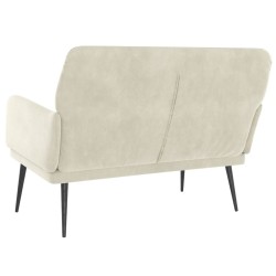 Banc Crème 108x79x79 cm Velours 