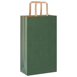 Sacs en papier 250 pcs avec poignées vert 21x11x36 cm 