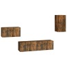 Ensemble de meubles TV 4 pcs Chêne fumé Bois d'ingénierie 