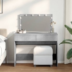 Coiffeuse avec LED gris béton 100x40x120 cm 