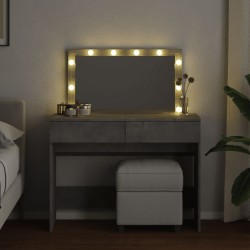 Coiffeuse avec LED gris béton 100x40x120 cm 