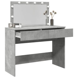 Coiffeuse avec LED gris béton 100x40x120 cm 