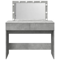 Coiffeuse avec LED gris béton 100x40x120 cm 