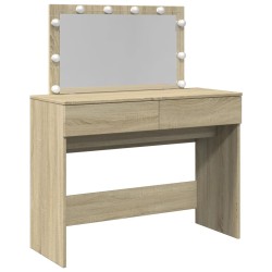Coiffeuse avec LED chêne sonoma 100x40x120 cm 