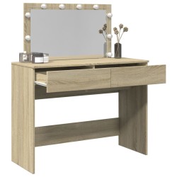 Coiffeuse avec LED chêne sonoma 100x40x120 cm 