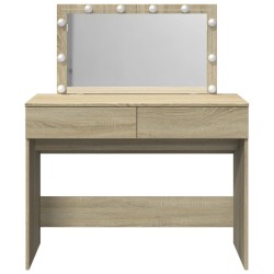 Coiffeuse avec LED chêne sonoma 100x40x120 cm 