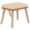 Chaise de relaxation avec repose-pied Crème Similicuir et tissu 
