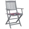 Chaises pliables d'extérieur lot de 2 et coussins Bois d'acacia 