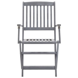 Chaises pliables d'extérieur lot de 2 et coussins Bois d'acacia 