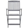 Chaises pliables d'extérieur lot de 2 et coussins Bois d'acacia 