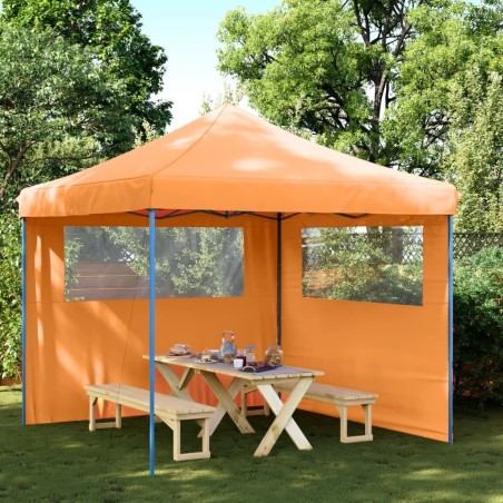 Tente de réception pliable escamotable avec 2 parois latérales 