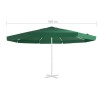 Tissu de remplacement pour parasol d'extérieur Vert 500 cm 