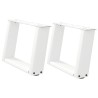Pieds de table basse en U, 2 pièces, blanc, 50 x (30-31) cm, acier 