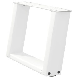 Pieds de table basse en U, 2 pièces, blanc, 50 x (30-31) cm, acier 
