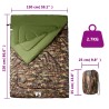 Sac de couchage double et oreillers adultes camping 3-4 saisons 
