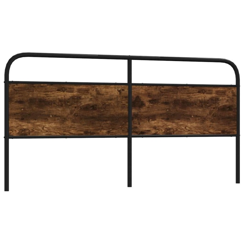 Tête de lit chêne fumé 200 cm acier et bois d'ingénierie 