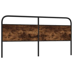 Tête de lit chêne fumé 200 cm acier et bois d'ingénierie 