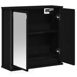 Armoire murale de salle de bain miroir chêne noir 60x21x60 cm 