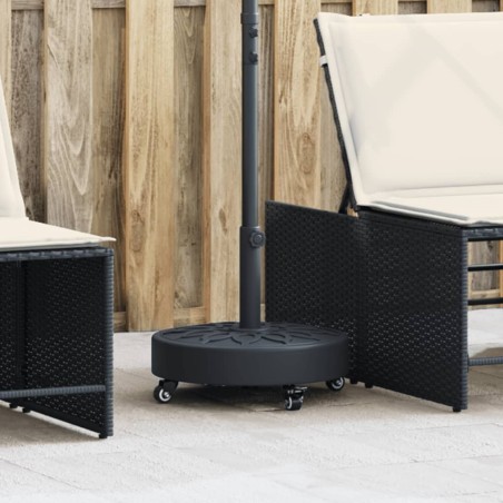 Base de parasol avec roues pour mâts Ø38 / 48 mm 27 kg rond 