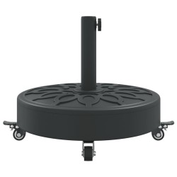 Base de parasol avec roues pour mâts Ø38 / 48 mm 27 kg rond 
