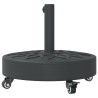 Base de parasol avec roues pour mâts Ø38 / 48 mm 27 kg rond 