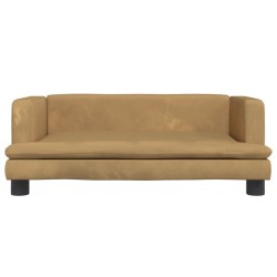 Canapé pour enfants marron 80x45x30 cm velours 