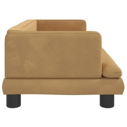 Canapé pour enfants marron 80x45x30 cm velours 