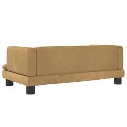 Canapé pour enfants marron 80x45x30 cm velours 