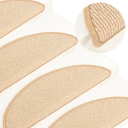 Tapis de marches d'escalier 15 pcs Crème 65x21x4 cm 