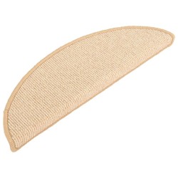 Tapis de marches d'escalier 15 pcs Crème 65x21x4 cm 