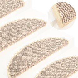 Tapis de marches d'escalier 15 pcs Blanc et marron 65x21x4 cm 
