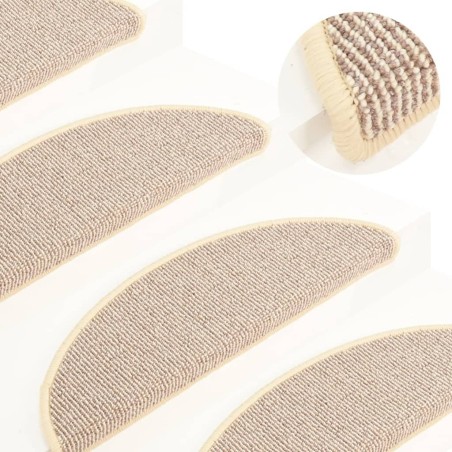 Tapis de marches d'escalier 15 pcs Blanc et marron 65x21x4 cm 