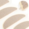 Tapis de marches d'escalier 15 pcs Blanc et marron 65x21x4 cm 