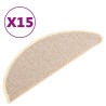 Tapis de marches d'escalier 15 pcs Blanc et marron 65x21x4 cm 