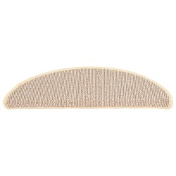 Tapis de marches d'escalier 15 pcs Blanc et marron 65x21x4 cm 