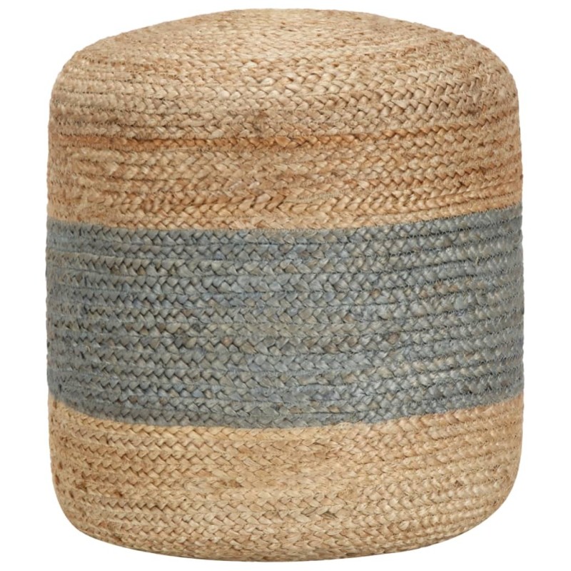 Pouf fait à la main Vert olive 40 x 45 cm Jute Pouf fait à la main Vert olive 40 x 45 cm Jute