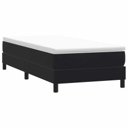 Sommier à lattes de lit sans matelas noir 100x210 cm velours 