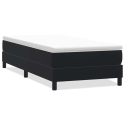 Sommier à lattes de lit sans matelas noir 100x210 cm velours 