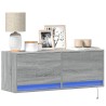 Meuble TV mural avec lumières LED sonoma gris 100x31x35 cm 