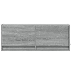 Meuble TV mural avec lumières LED sonoma gris 100x31x35 cm 