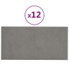 Panneaux muraux 12 pcs Gris clair 60x30 cm Velours 2,16 m² 